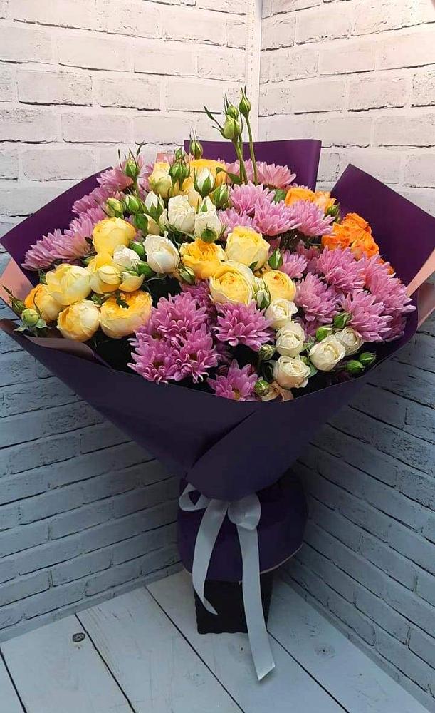 Букет цветов из: Хризантемы и Розы в Покровском Республика Дагестан