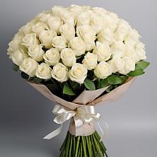 Букет 101 беля роза Белоснежка в Покровском Республика Дагестан