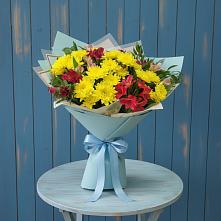 Букет цветов из:  Альстромерии и Хризантемы в Покровском Республика Дагестан
